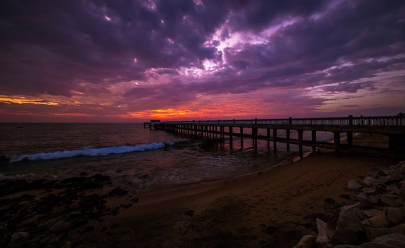 Sunset at Valiyathura Pier